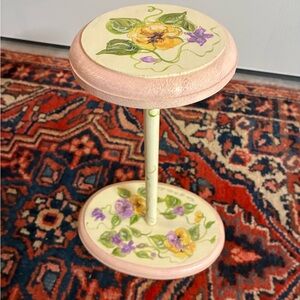 Floral Hand Painted Wooden Hat Display Stand